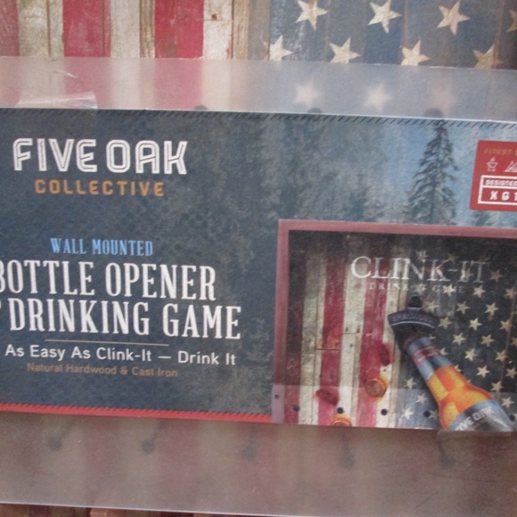 new Five Oak Collective  WALL MOUNTED Bottle Opener & Drinking Game - Picture 9 of 15